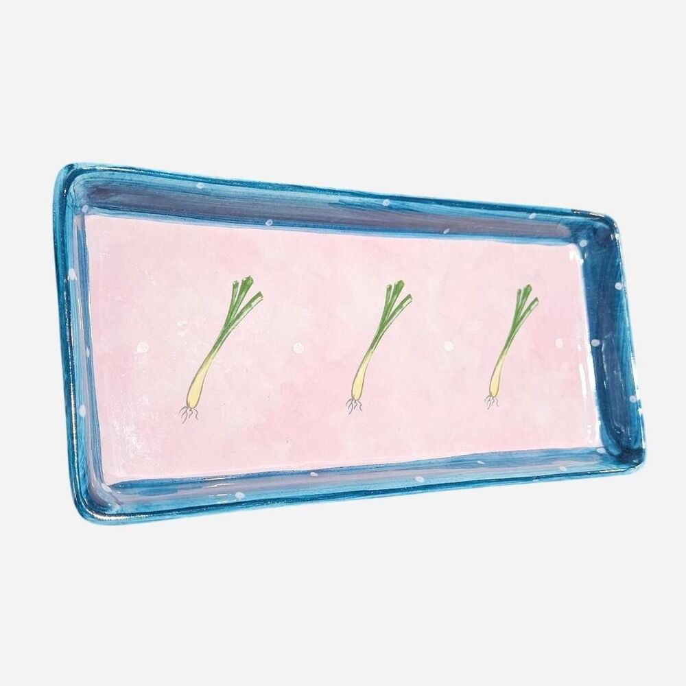 vintage cottagecore twee leek small dish tray